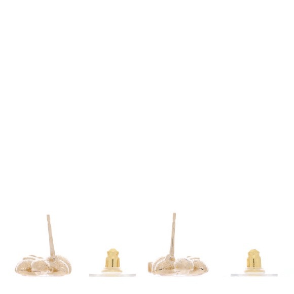 CHANEL 
Crystal Sparkling Wheat CC Drop Earrings Gold - Picture 2 of 7